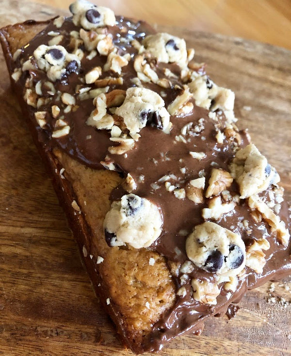 Vegan Banana Bread with Chocolate and Cookie Dough